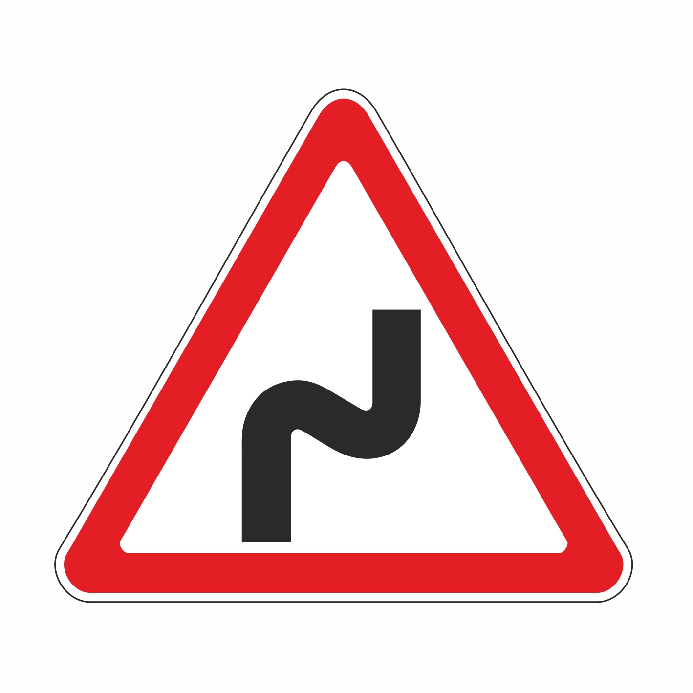 Знак 1.2 5. Знак 1.12.2 опасные повороты. 1.11.1, 1.11.2 «Опасный поворот».. Дорожный знак 1.11.1 опасный поворот направо. Знак крутой поворот.